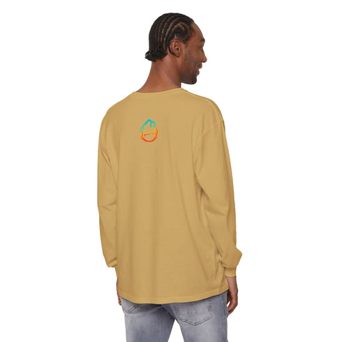 Paradoxical Perspective (Front design) - Unisex Garment-dyed Long Sleeve T-Shirt